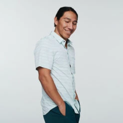 Cambio Button Up - Printed - Men's -Cotopaxi Shop CambioPrintButtonUpIceStripe 3