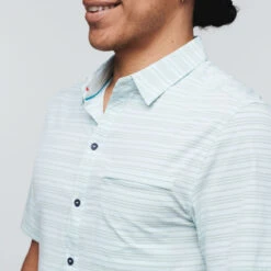 Cambio Button Up - Printed - Men's -Cotopaxi Shop CambioPrintButtonUpIceStripe d1