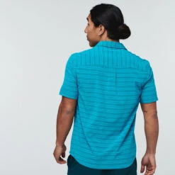 Cambio Button Up - Printed - Men's -Cotopaxi Shop CambioPrintButtonUpMineralBlueStripe 3