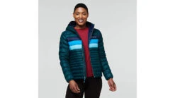 Cotopaxi Fuego Down Hooded Jacket - Women's -Cotopaxi Shop opplanet cotopaxi fuego down hooded jacket womens deep ocean stripes 2xs fdj f22 deocs w xxs av 2