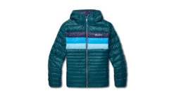 Cotopaxi Fuego Down Hooded Jacket - Women's -Cotopaxi Shop opplanet cotopaxi fuego down hooded jacket womens deep ocean stripes 2xs fdj f22 deocs w xxs main